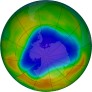 Antarctic ozone map for 2025-10-22